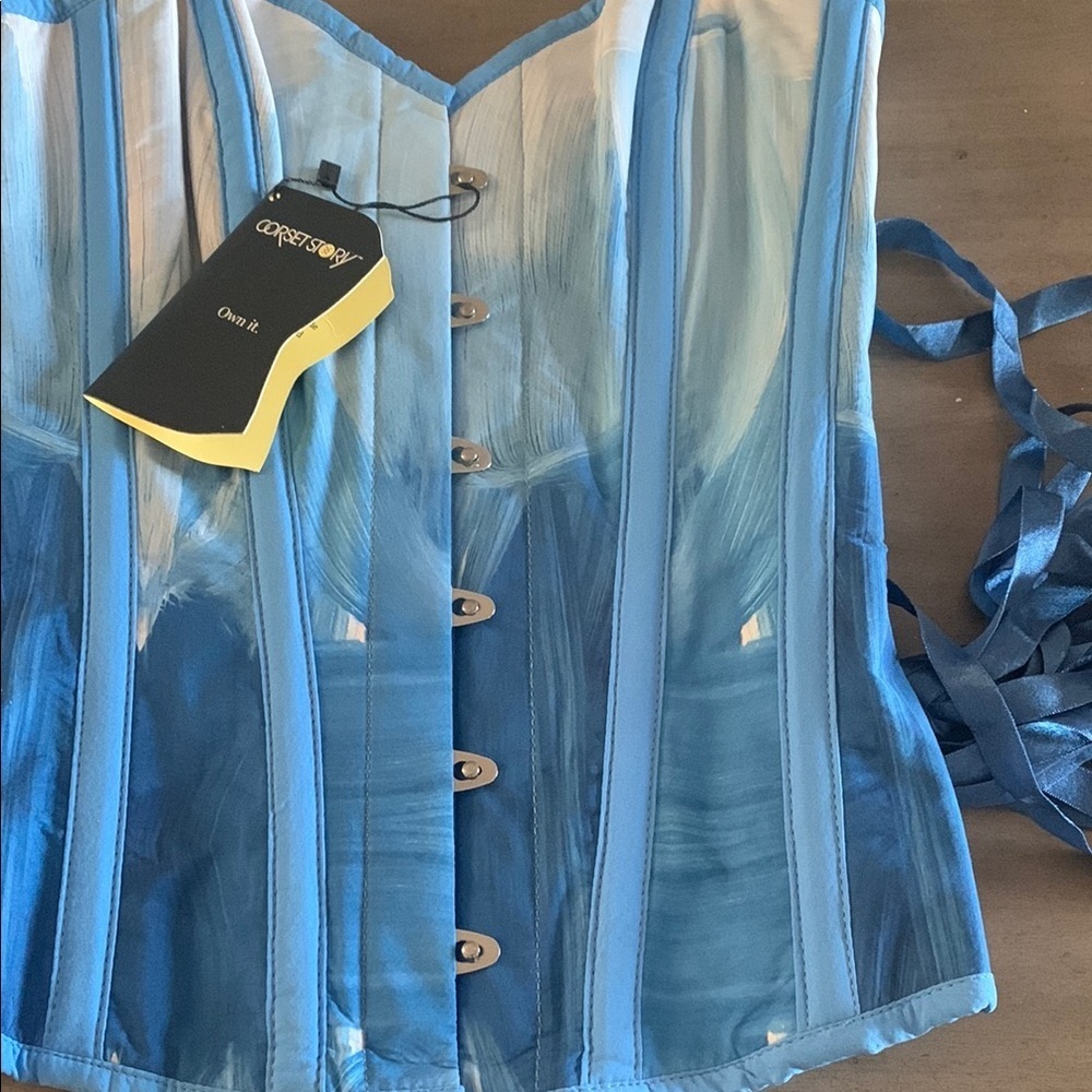 Corset Story Blue Printed Gorgeous Corset size UK 10 New with  tags